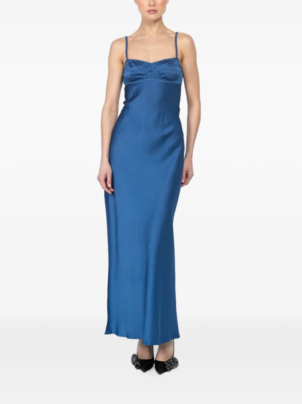 Anna October Georgina open-back slit maxi dress - Blu