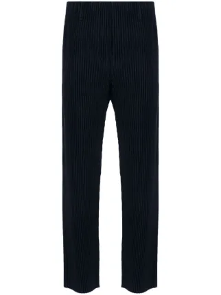 Homme Plissé Issey Miyake Basic slim-fit Trousers | Blue | FARFETCH AO
