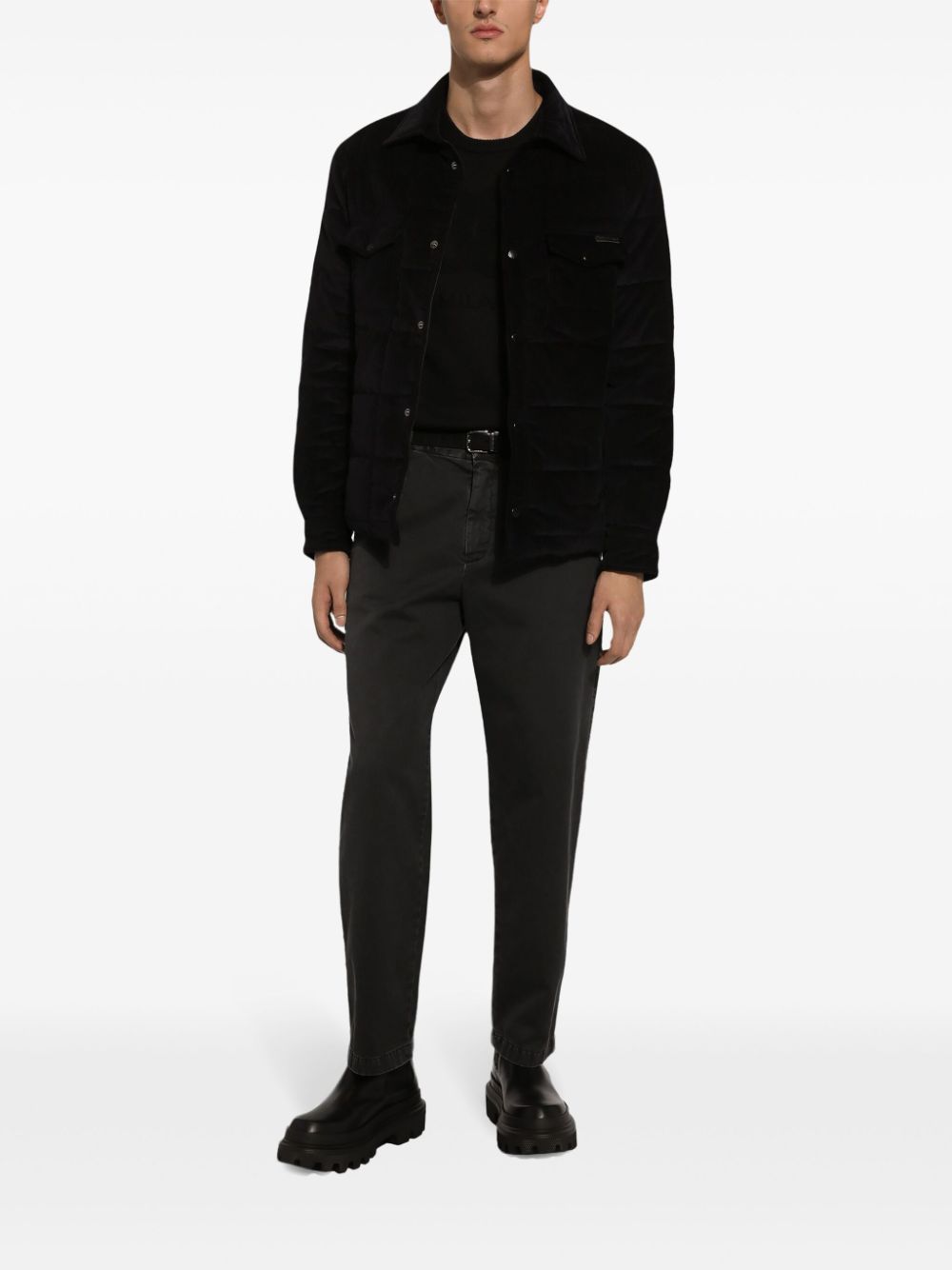 Shop Dolce & Gabbana High-waist Tapered Trousers In Black