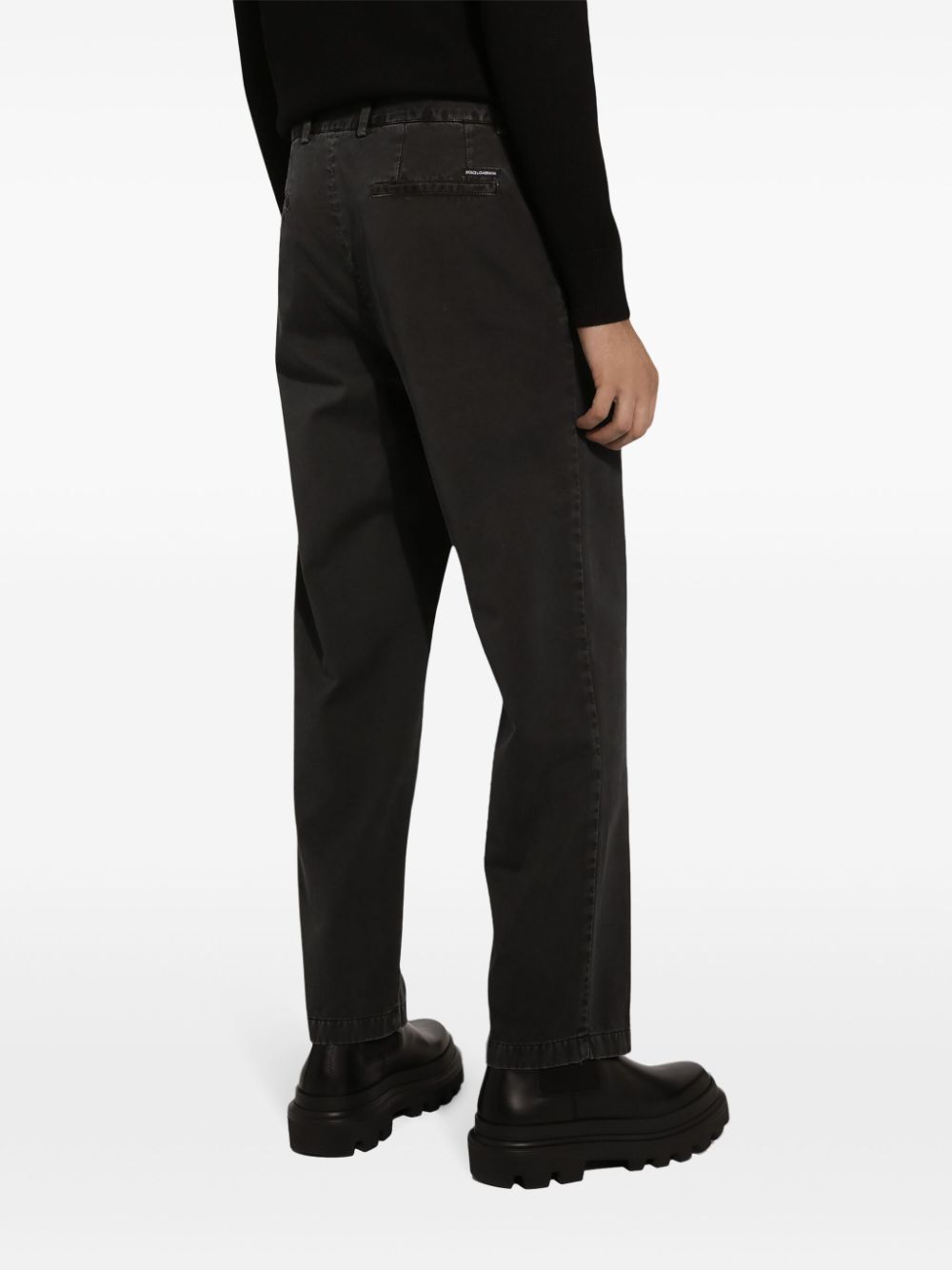 Shop Dolce & Gabbana High-waist Tapered Trousers In Black