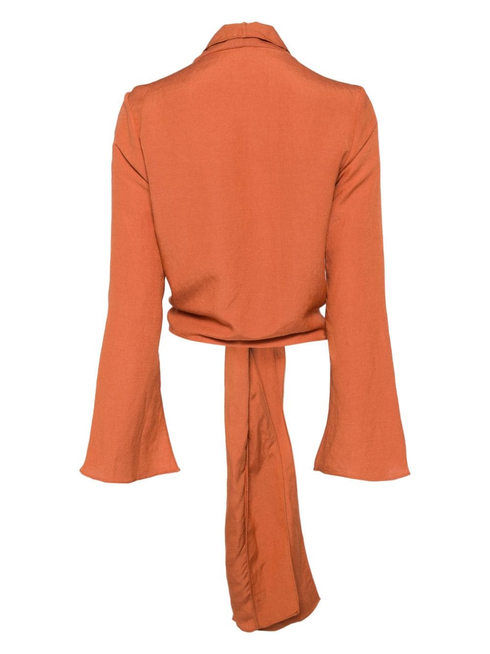 VOZ long-sleeved wrap-design blouse - Oranje