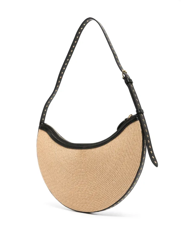 【関税込み】ALAIA ベージュ One Piece Demi Lune バッグ Alaïa One Piece Demi-Lune Raffia Shoulder Bag | Neutrals