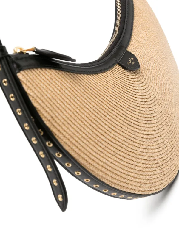 Alaïa One Piece Demi-Lune Raffia Shoulder Bag | Neutrals