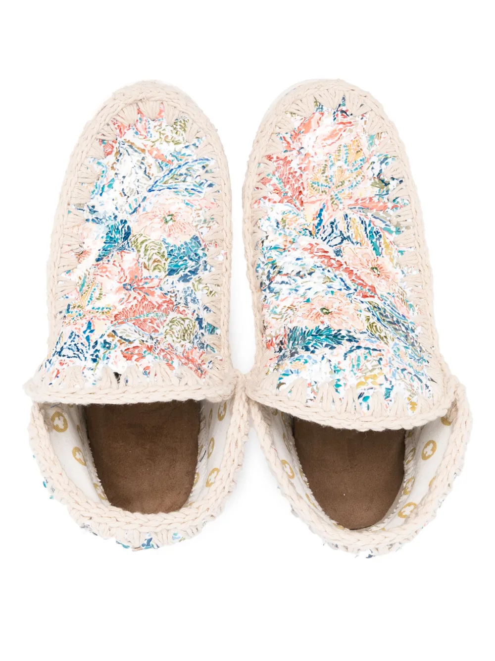 Mou paillette-embellished slip-on sneakers Neutrals