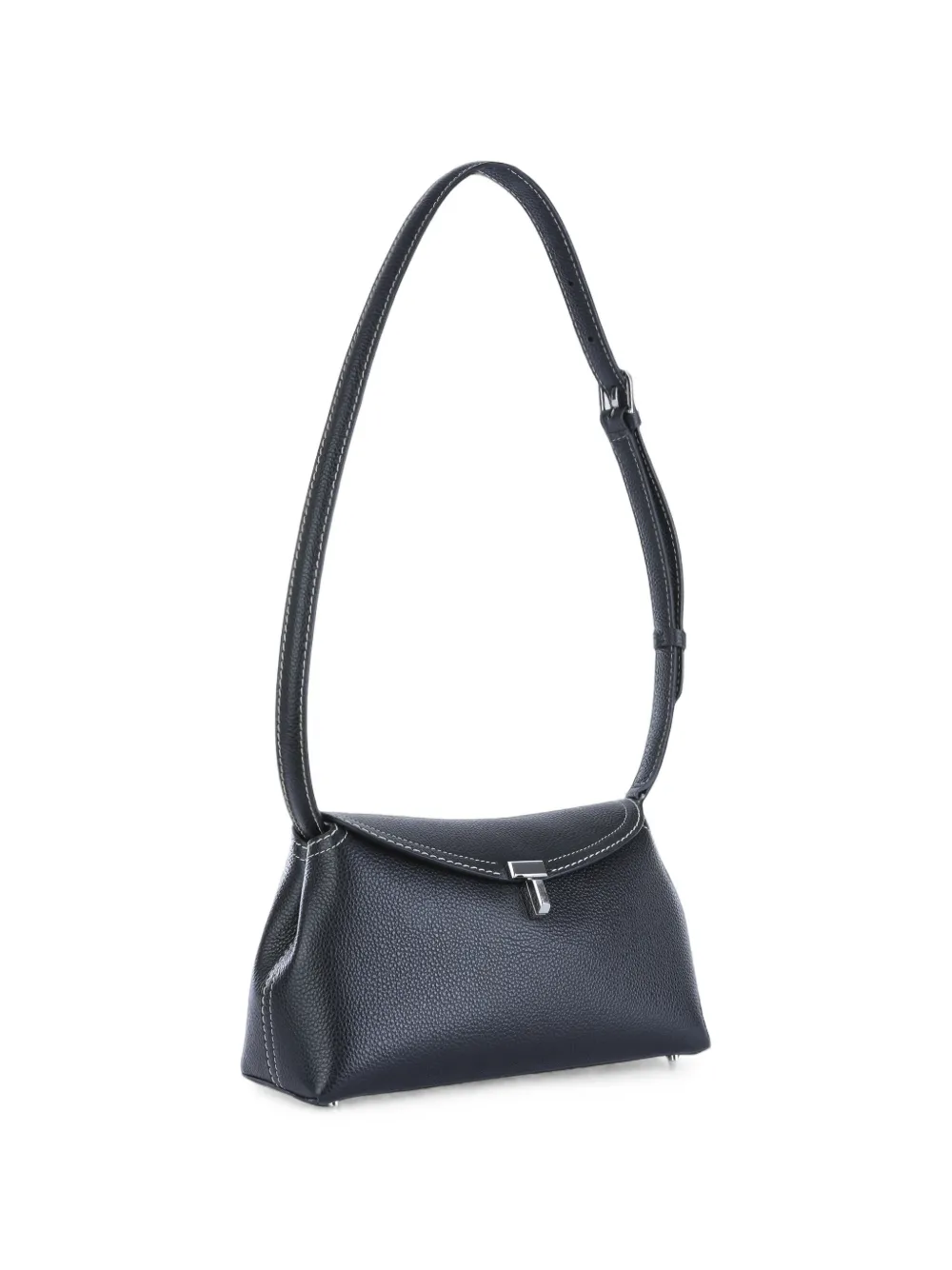 TOTEME T-Lock clutch van bewerkt leer Zwart