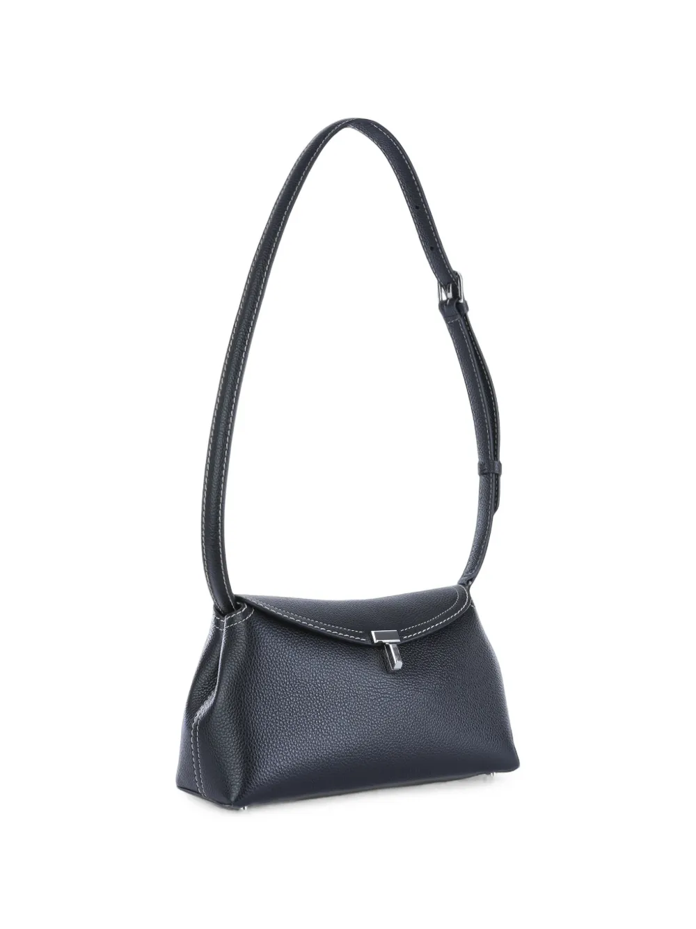TOTEME T-Lock clutch van bewerkt leer Zwart