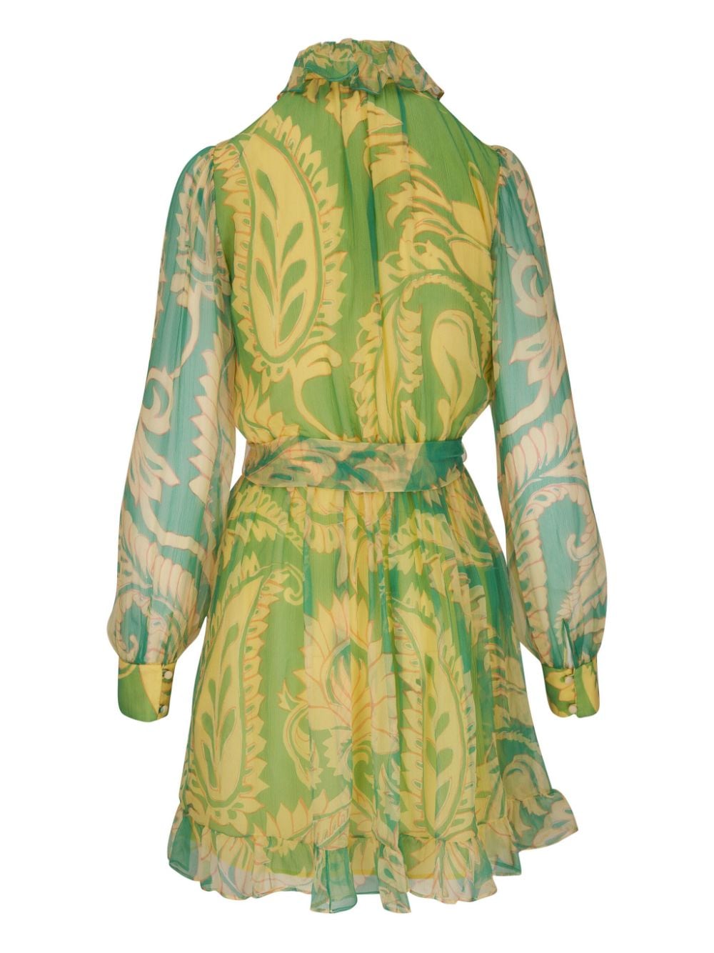 Shop Etro Graphic-print Silk Dress In Green