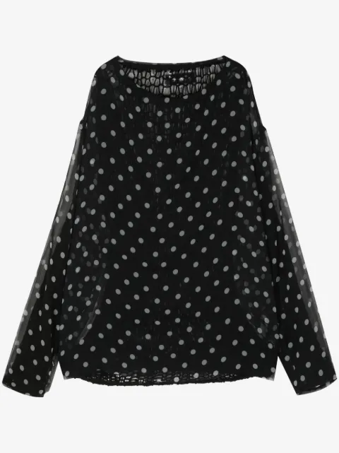 Undercover polka-dot layered blouse