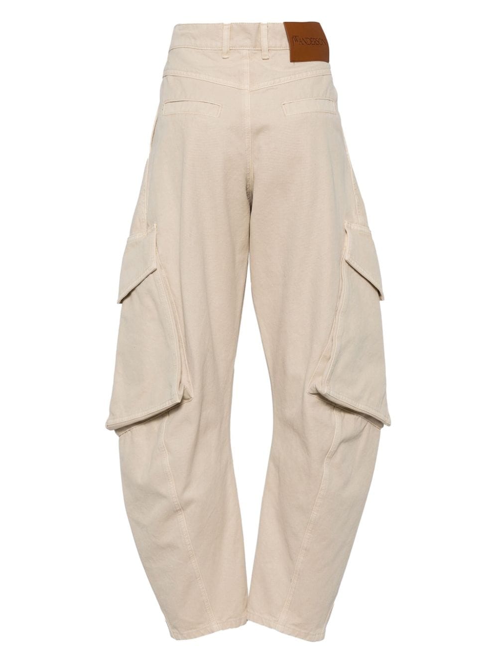 Shop Jw Anderson Twisted Tapered-leg Cargo Jeans In Neutrals