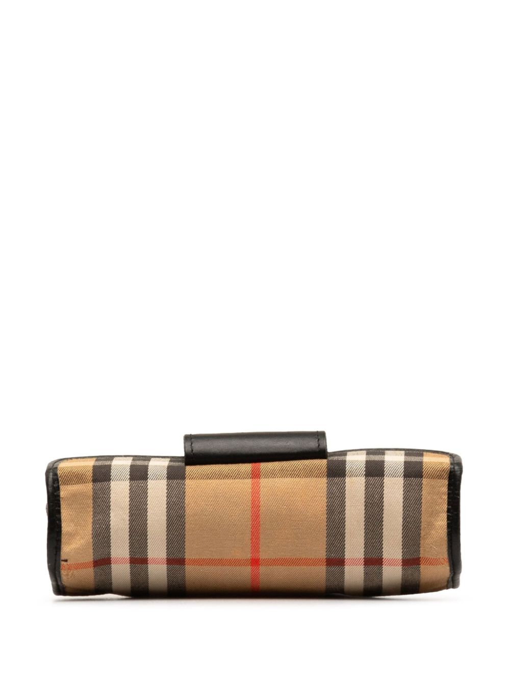 Pre-owned Burberry Haymarket Check Golf Clutch Bag In Brown