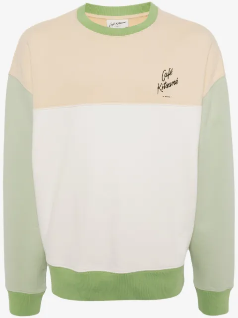 CAFÉ KITSUNÉ colour-block cotton sweatshirt