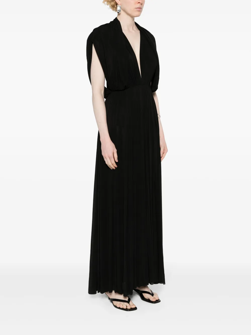 Shop Philosophy Di Lorenzo Serafini Sleeveless Pleated Dress In Black