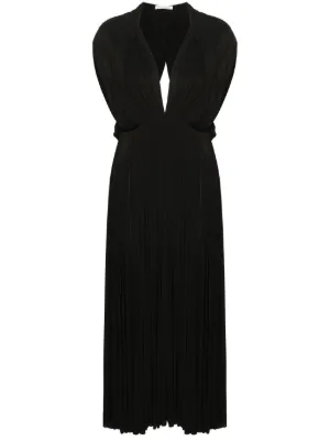 zimmermann black pleated dress ZIMMERMANN Pleated Draped Mini Dress | Women's Corset Bodice Sweetheart Neckline Dress | Black Dot