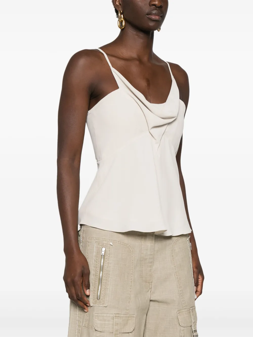 ISABEL MARANT Kalisia crêpe blouse met col Beige