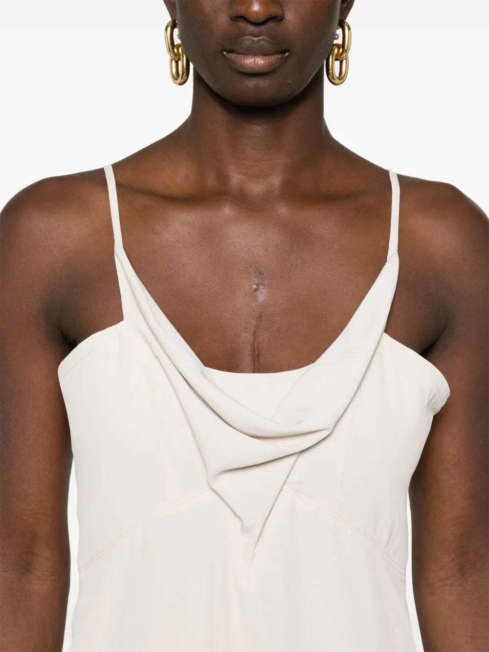 ISABEL MARANT Kalisia crêpe blouse met col Beige