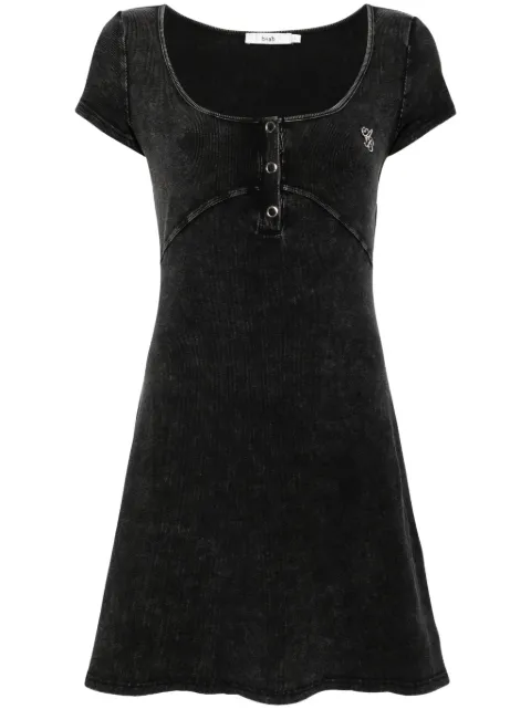 b+ab logo-appliqué ribbed minidress 