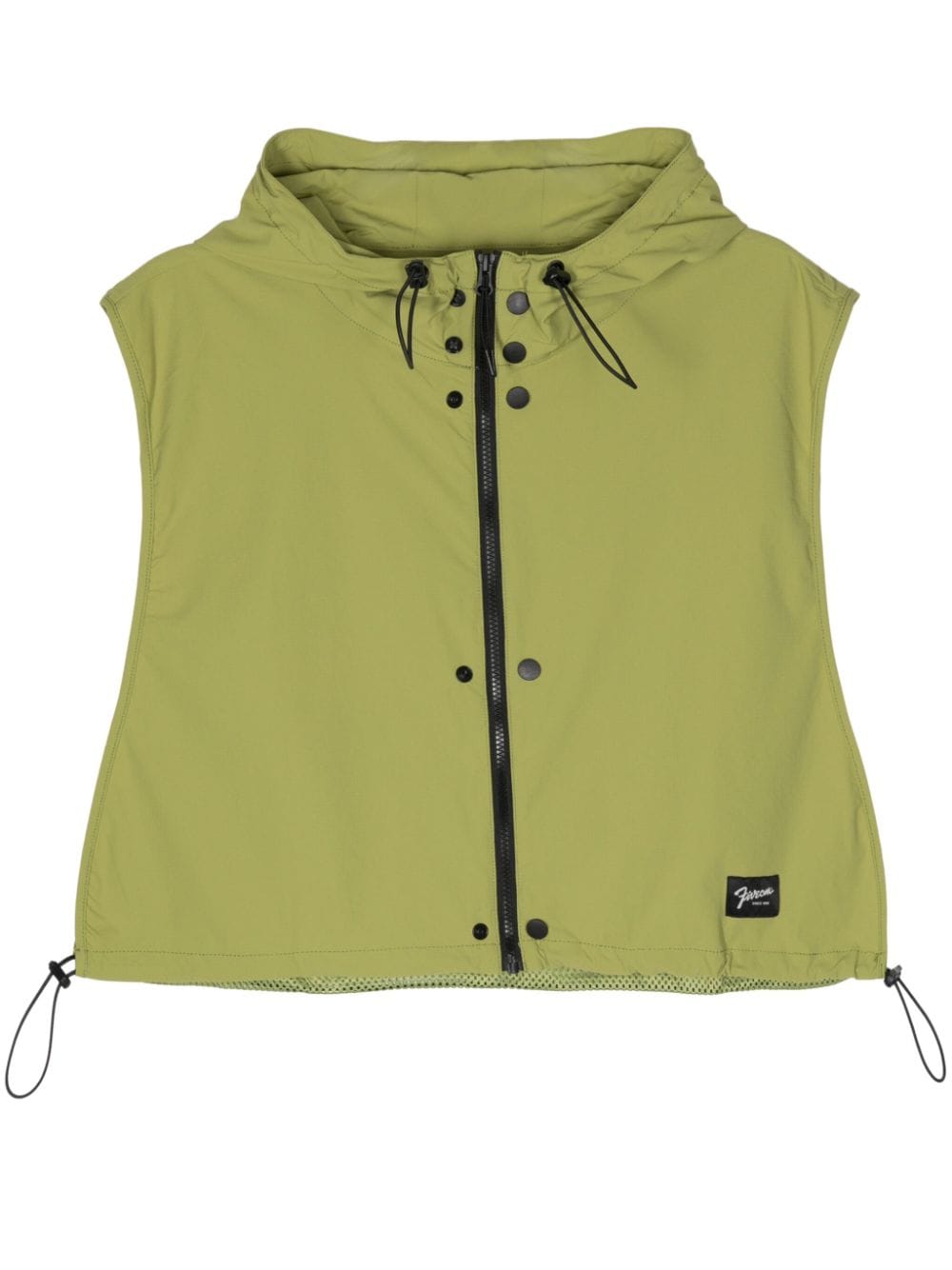 Five Cm Drawstring Hooded Gilet In Green