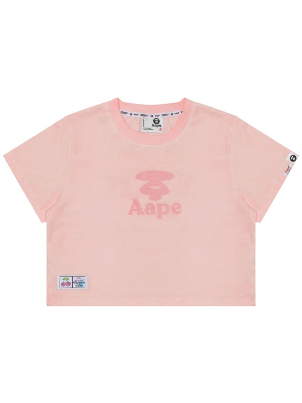 AAPE BY *A BATHING APE T-shirt met logoprint Roze