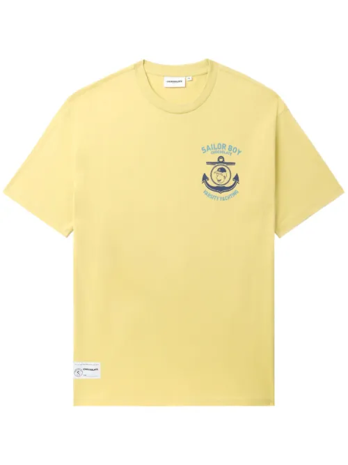 T-shirt en coton mélangé à imprimé ancre - CHOCOOLATE - Modalova