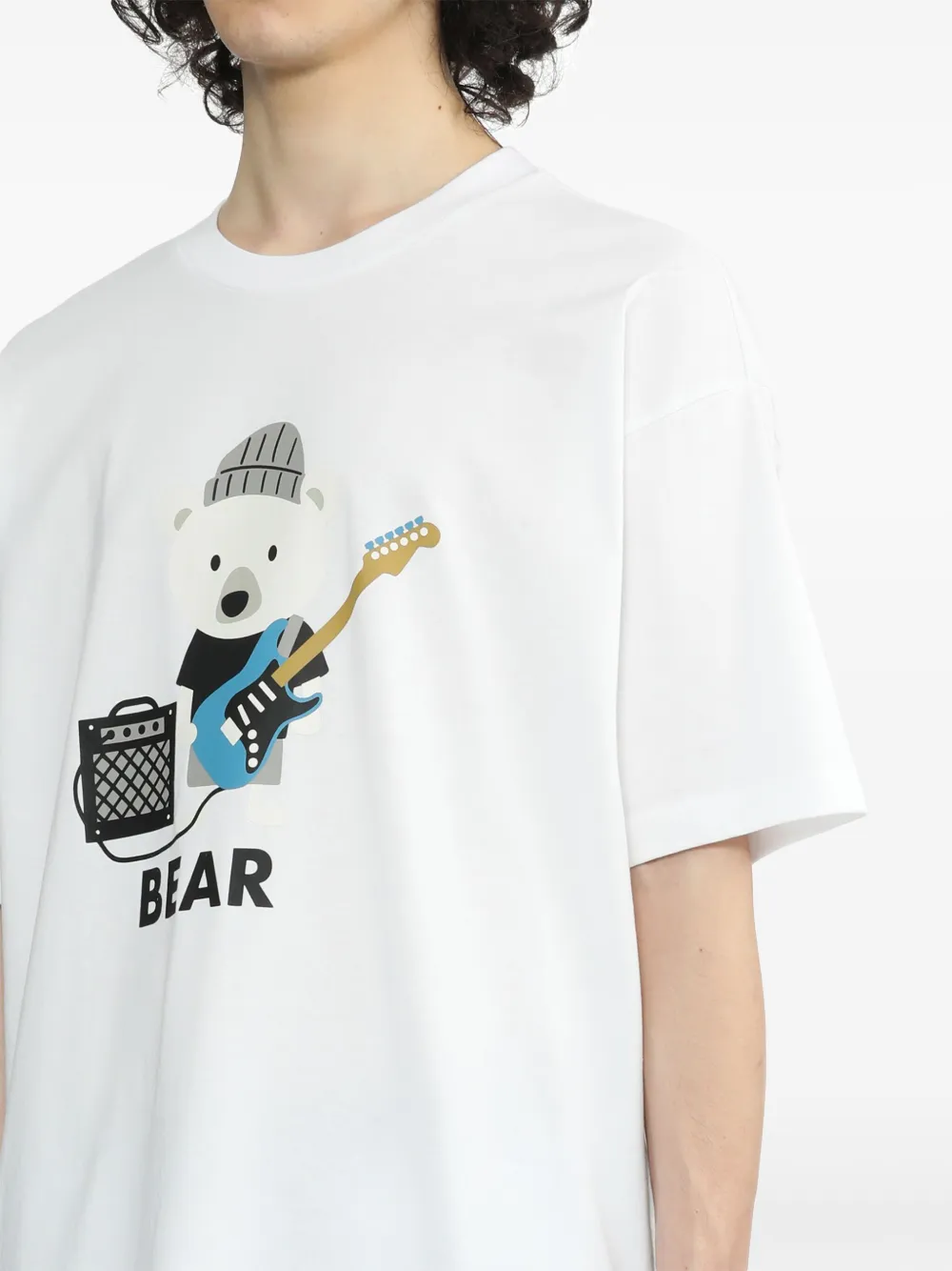 Shop Chocoolate Bear-print Cotton T-shirt In White