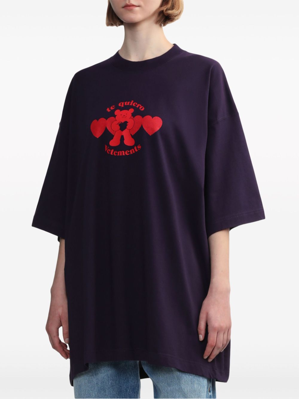 Shop Vetements Graphic-print Cotton T-shirt In Purple