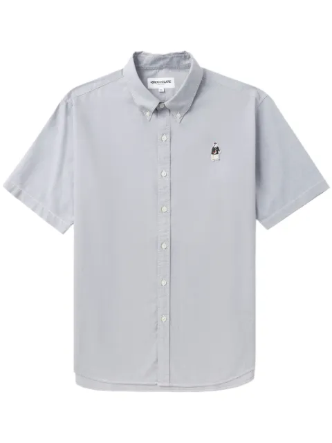 CHOCOOLATE bear-appliqué cotton shirt