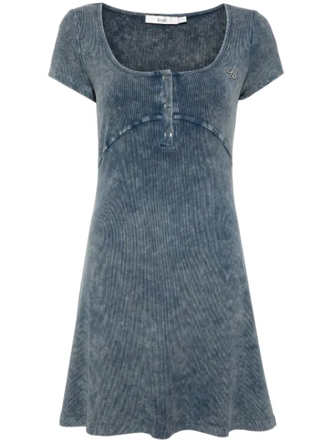 b+ab logo-appliqué ribbed minidress 