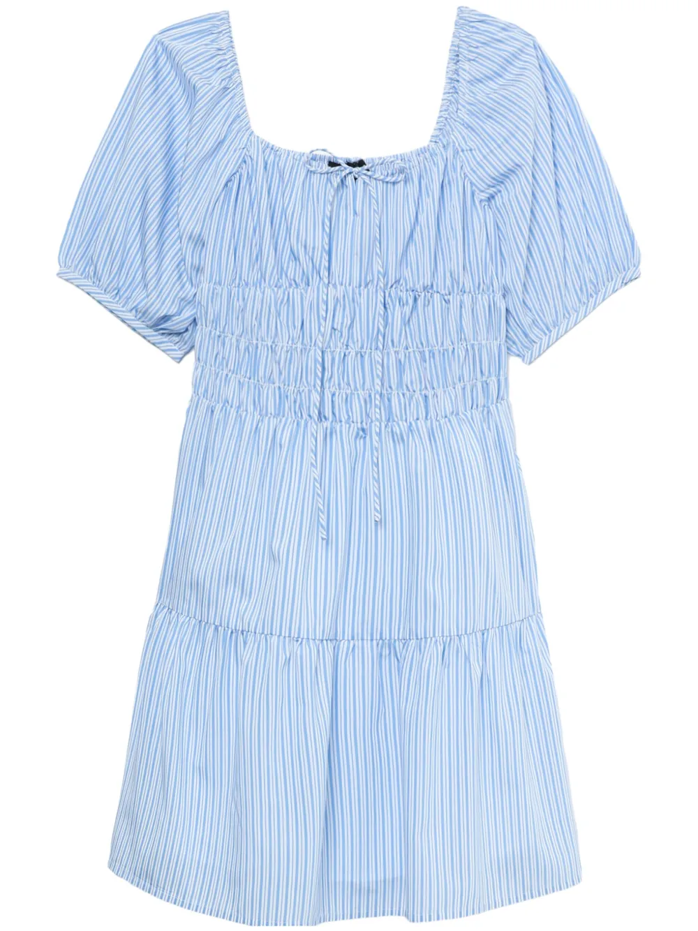 Tout A Coup Striped Mini Dress In Blue