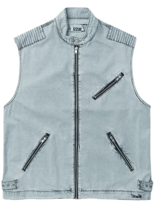 Gilet en jean à fermeture zippée - izzue - Modalova