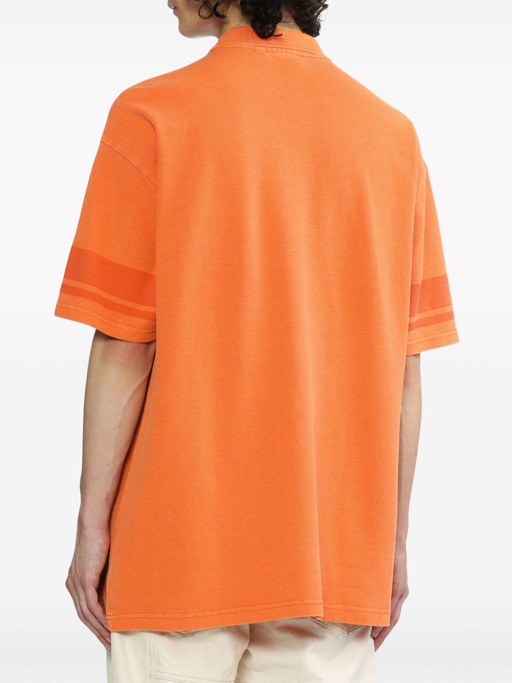 Shop Chocoolate Logo-print Cotton Polo Shirt In Orange