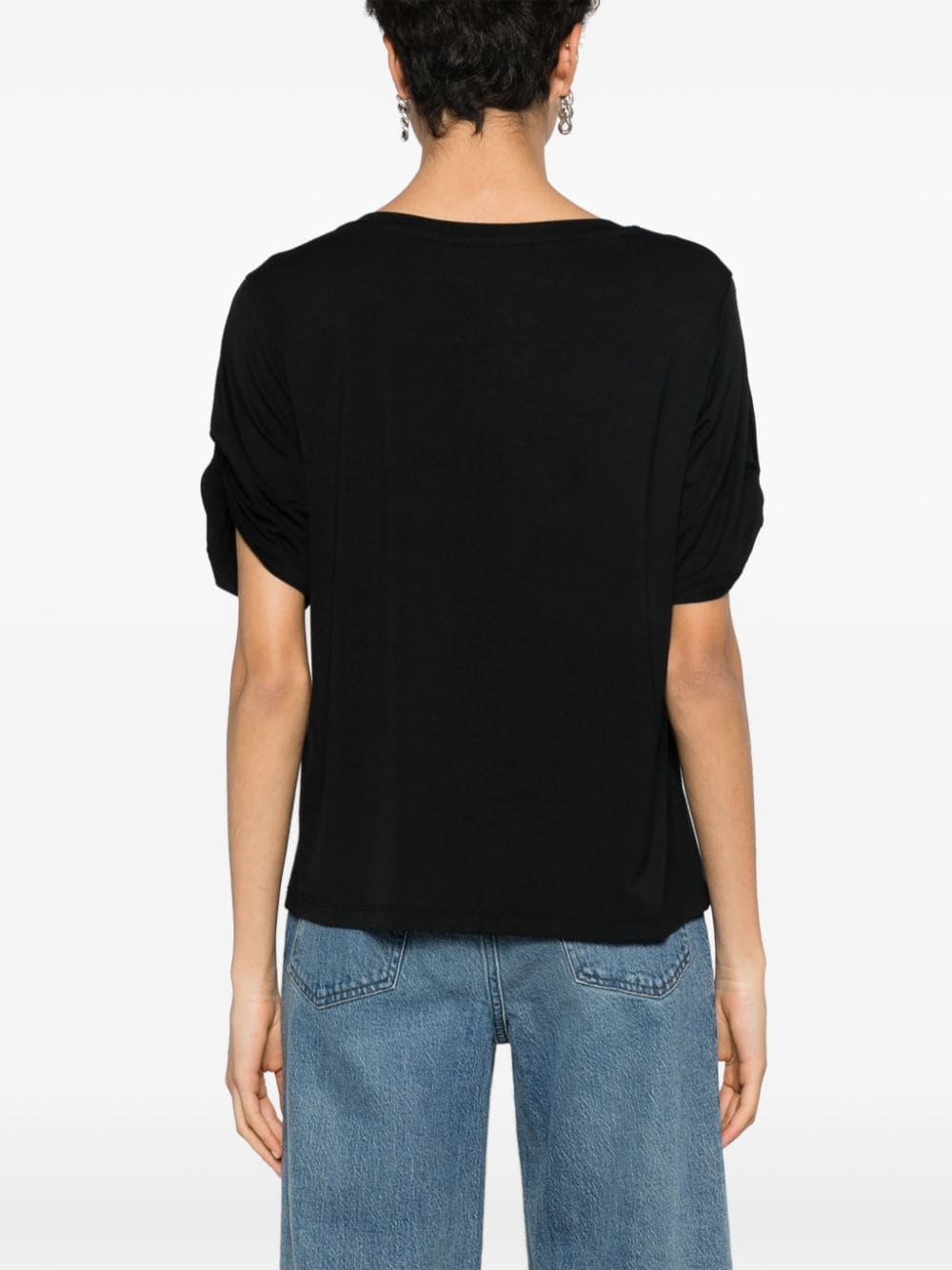 Shop Liu •jo Hearts-print Jersey T-shirt In Black
