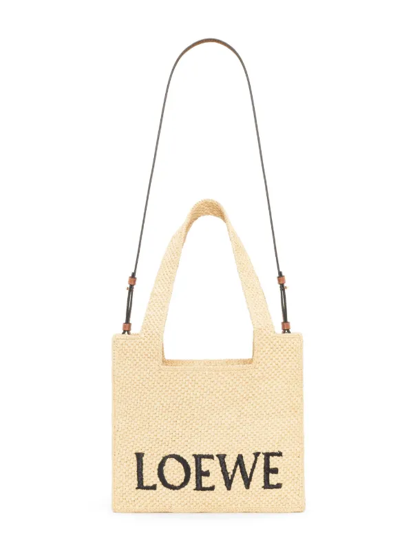 LOEWE Medium LOEWE Font Tote In Raffia Neutrals FARFETCH JO