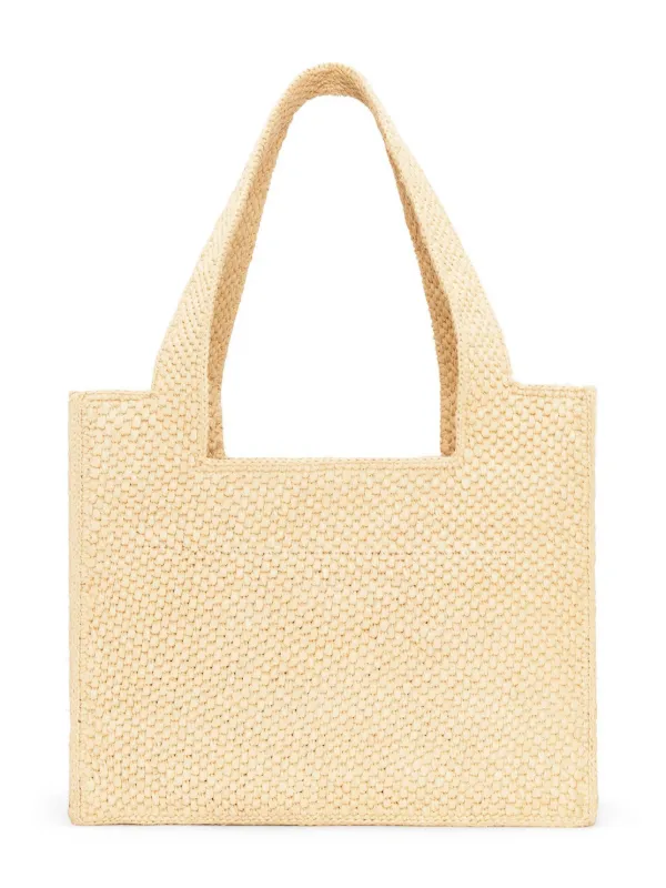 LOEWE Medium LOEWE Font Tote In Raffia | Neutrals | FARFETCH