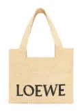 LOEWE Medium LOEWE Font Tote in raffia - Neutrals