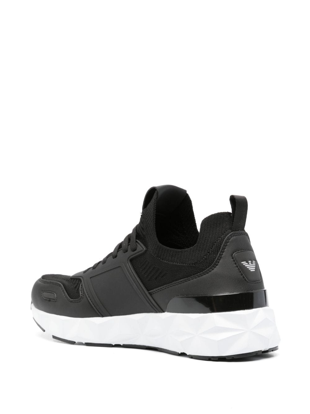 Shop Ea7 Logo-embossed Chunky Sneakers In Black