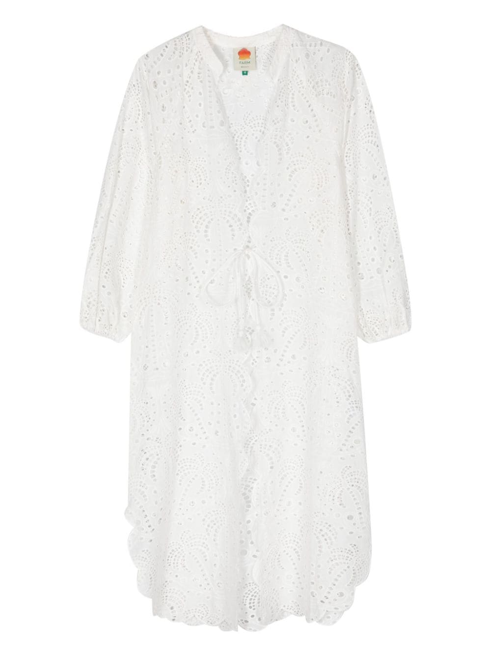 Shop Farm Rio Broderie-anglaise Beach Cover-up In White