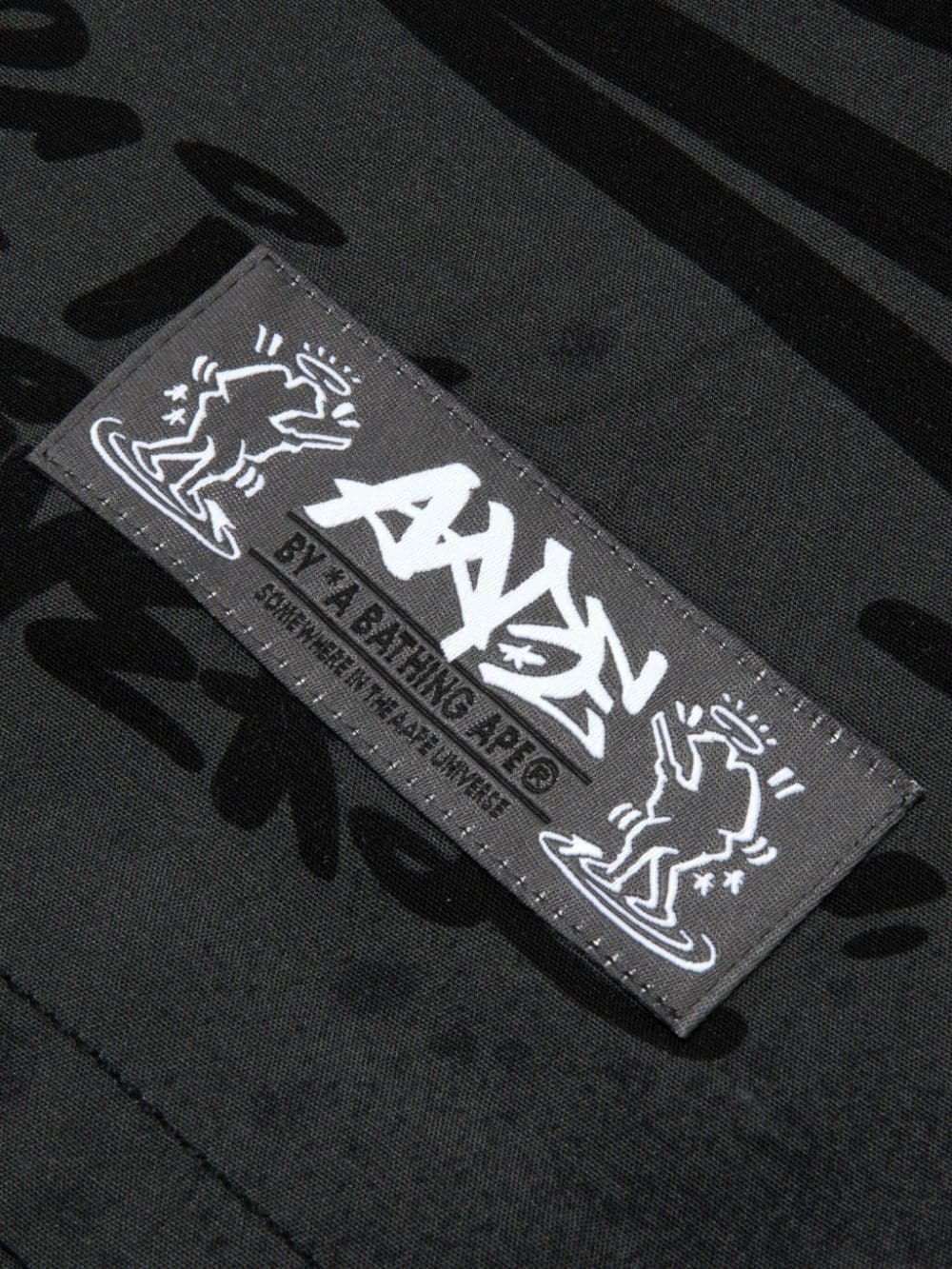 Shop Aape By A Bathing Ape Graphic-print Short-sleeve Shirt In Black