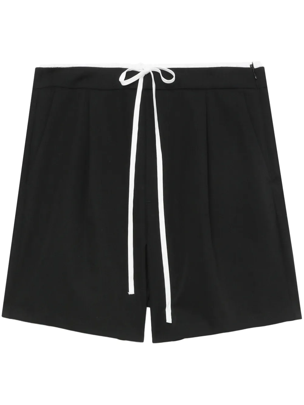 Tout A Coup Drawstring Pleated Shorts In Black