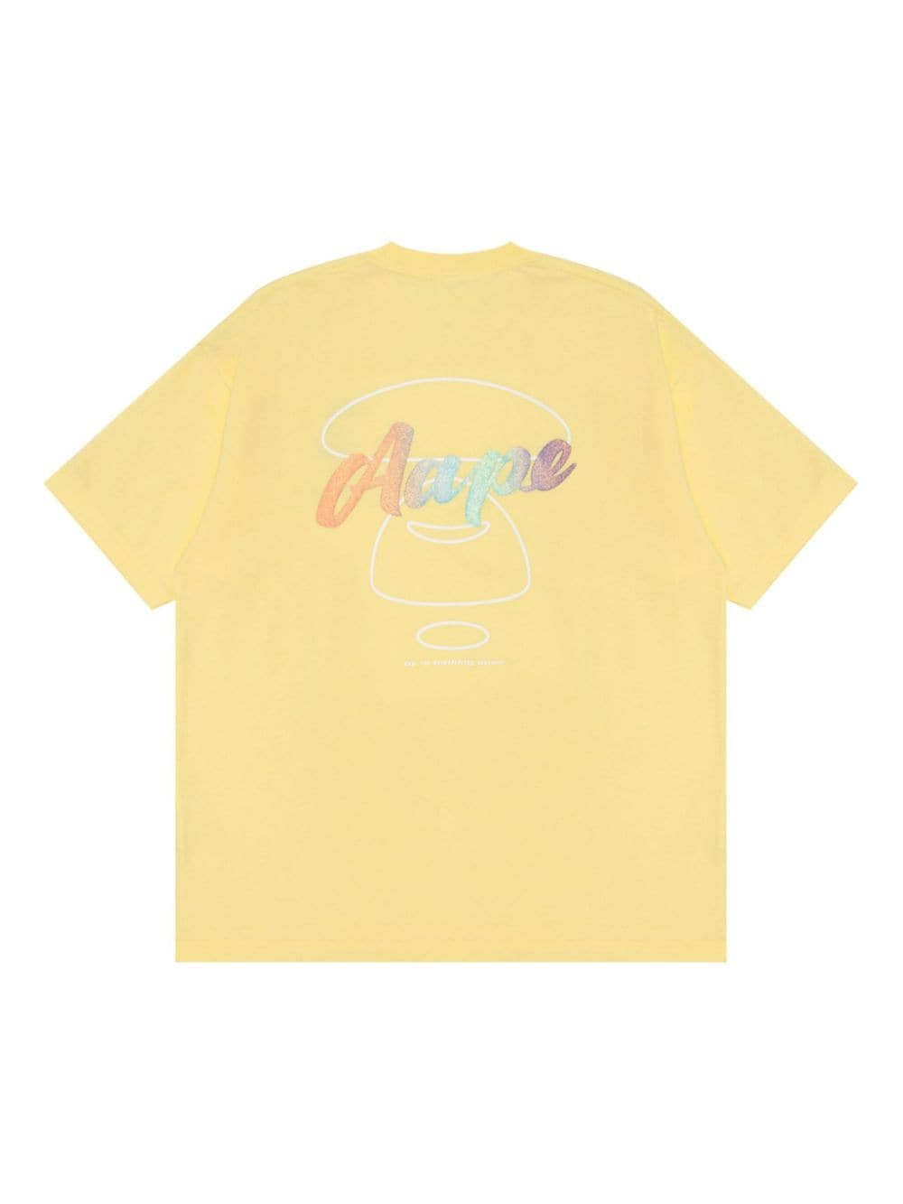 AAPE BY *A BATHING APE® T-shirt met logoprint - Geel