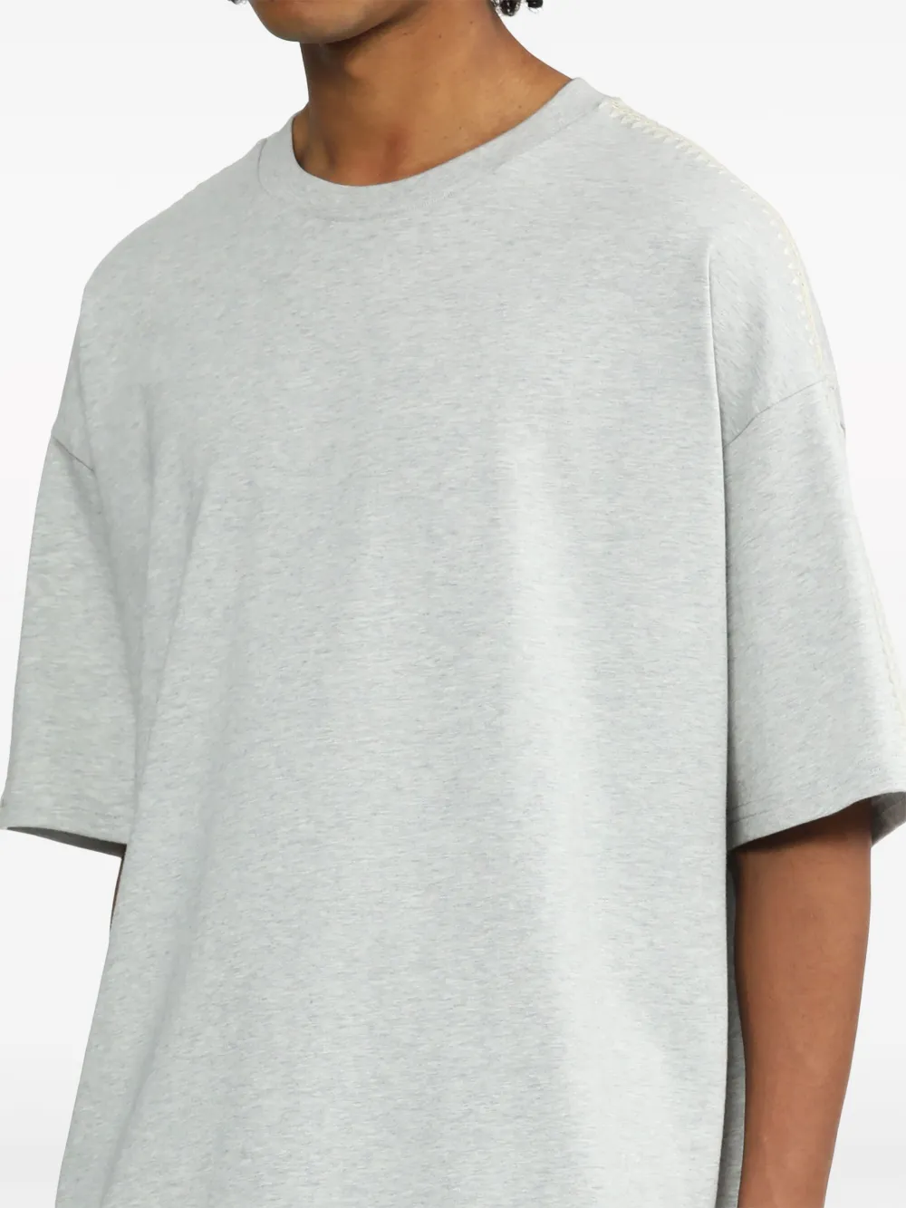 Shop Five Cm Drop-shoulder Cotton T-shirt In Grey