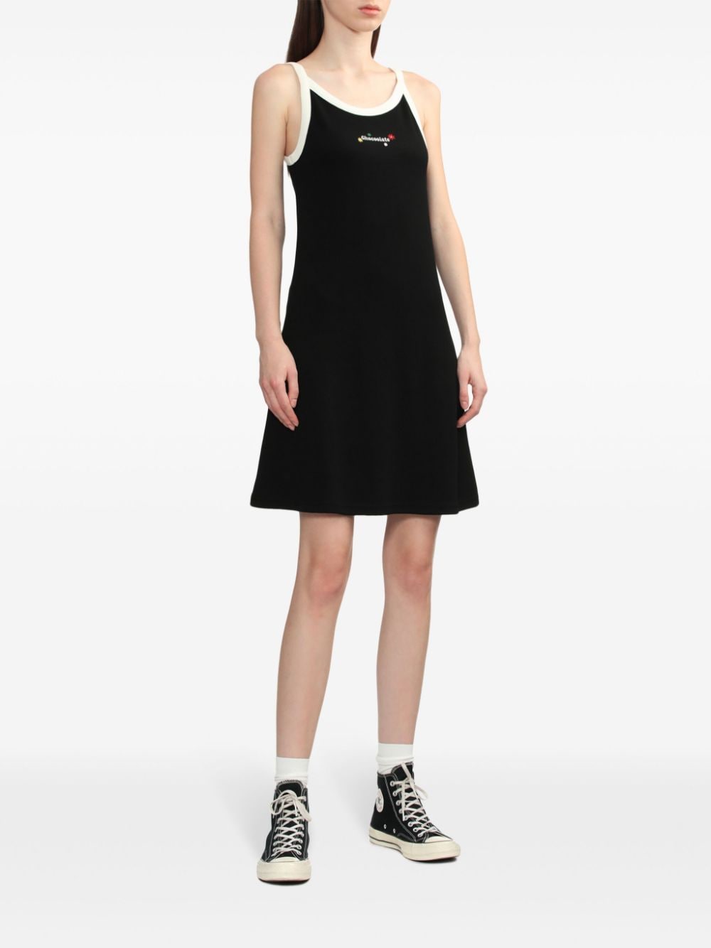 Shop Chocoolate Logo-print Sleeveless Dress In Black