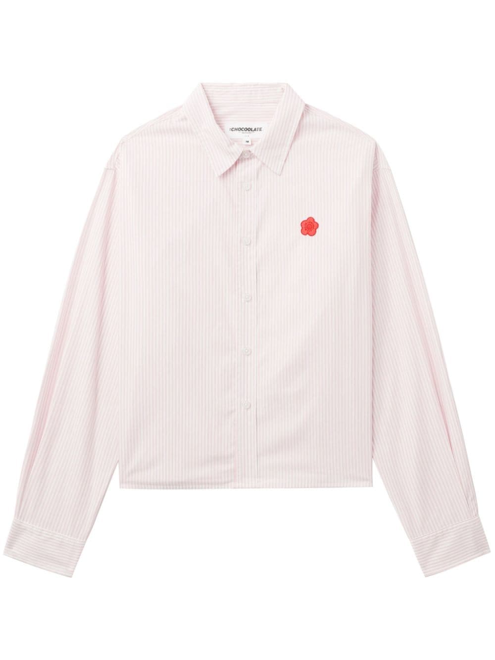 Chocoolate Pinstripe Cotton Shirt In Pink
