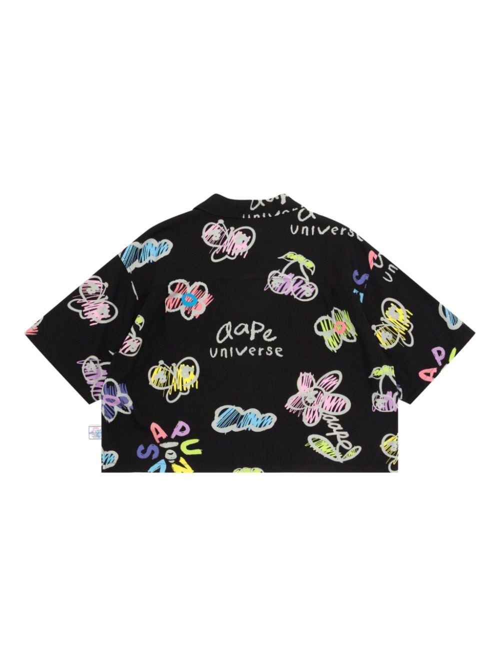Shop Aape By A Bathing Ape Floral-print Button-up Shirt In Black
