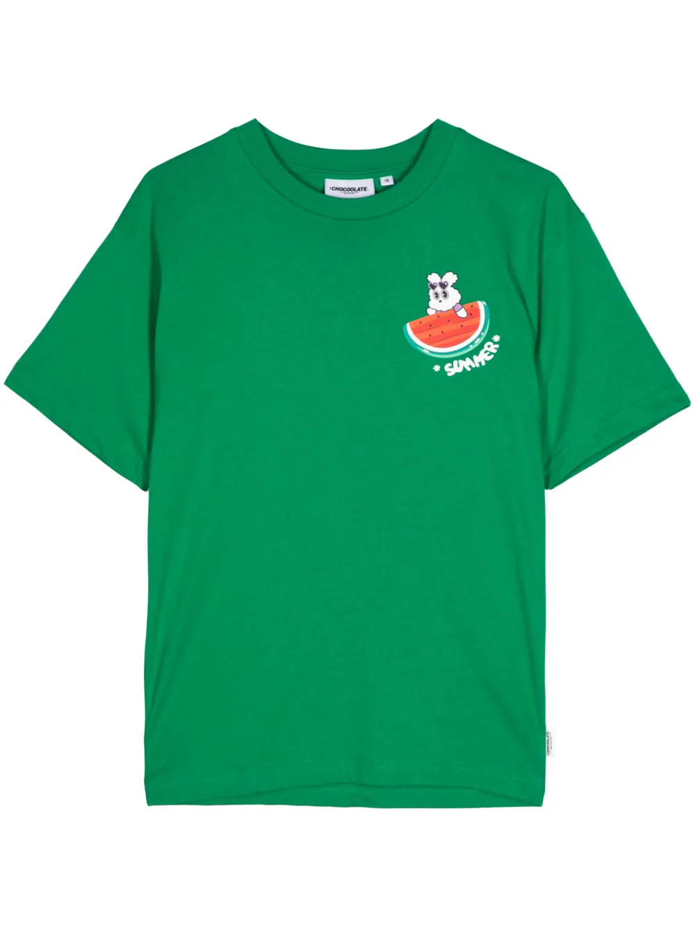 Chocoolate Summer Crew-neck Cotton T-shirt In Green