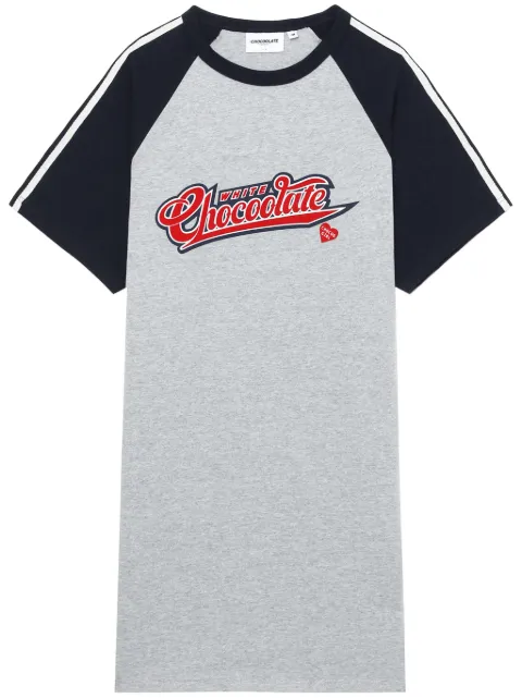 CHOCOOLATE logo-print cotton T-shirt dress