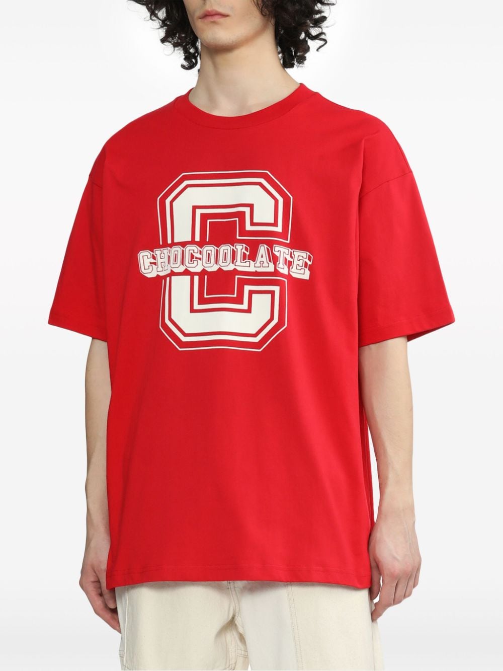 Shop Chocoolate Logo-print Cotton T-shirt In Red