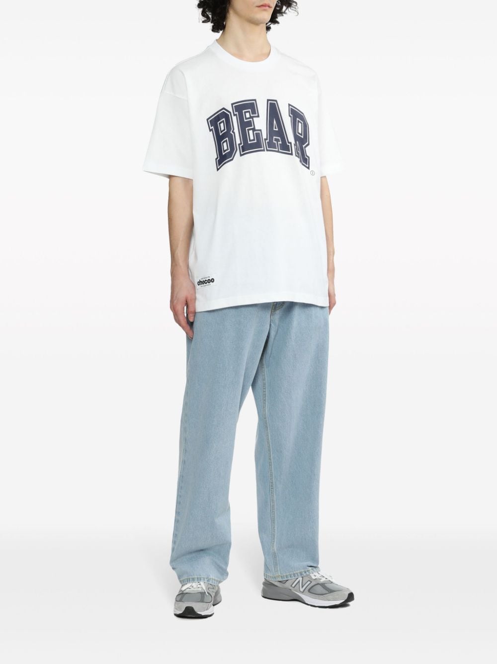 Shop Chocoolate Bear-print Cotton T-shirt In White