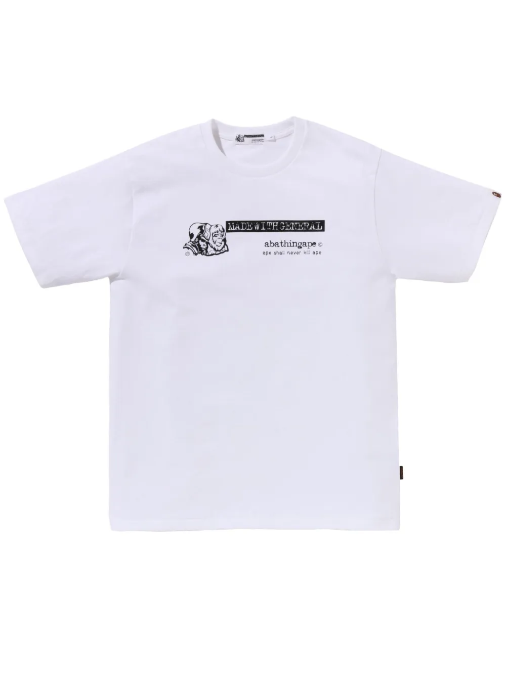 A Bathing Ape Logo印花棉t恤 In White