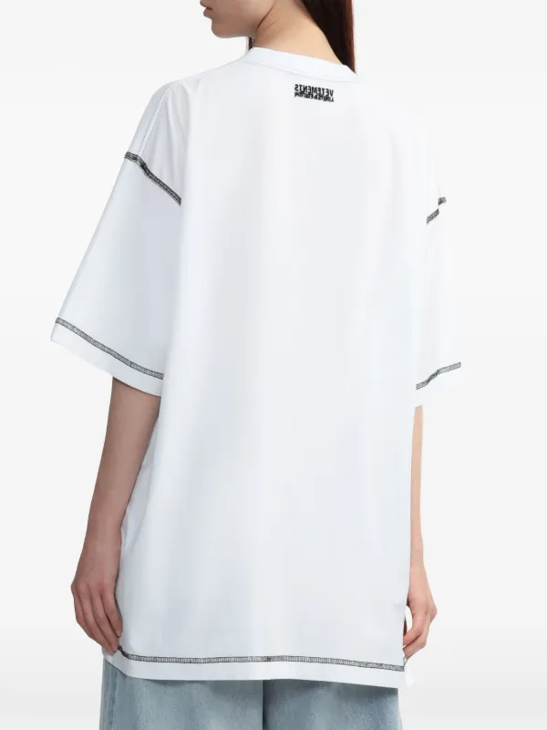 VETEMENTS Playera Con Costuras En Contraste Blanco FARFETCH MX