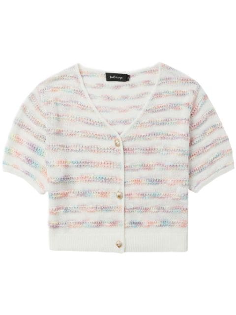 tout a coup striped cropped cardigan